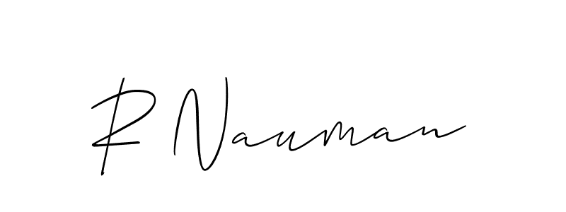 How to make R Nauman signature? Allison_Script is a professional autograph style. Create handwritten signature for R Nauman name. R Nauman signature style 2 images and pictures png