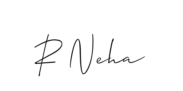Allison_Script is a professional signature style that is perfect for those who want to add a touch of class to their signature. It is also a great choice for those who want to make their signature more unique. Get R Neha name to fancy signature for free. R Neha signature style 2 images and pictures png