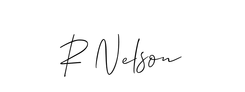 Use a signature maker to create a handwritten signature online. With this signature software, you can design (Allison_Script) your own signature for name R Nelson. R Nelson signature style 2 images and pictures png