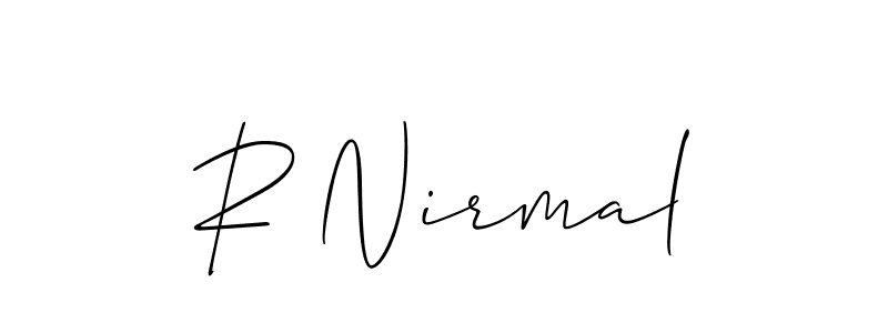 You should practise on your own different ways (Allison_Script) to write your name (R Nirmal) in signature. don't let someone else do it for you. R Nirmal signature style 2 images and pictures png