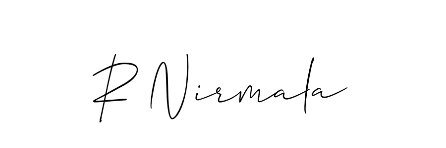 R Nirmala stylish signature style. Best Handwritten Sign (Allison_Script) for my name. Handwritten Signature Collection Ideas for my name R Nirmala. R Nirmala signature style 2 images and pictures png