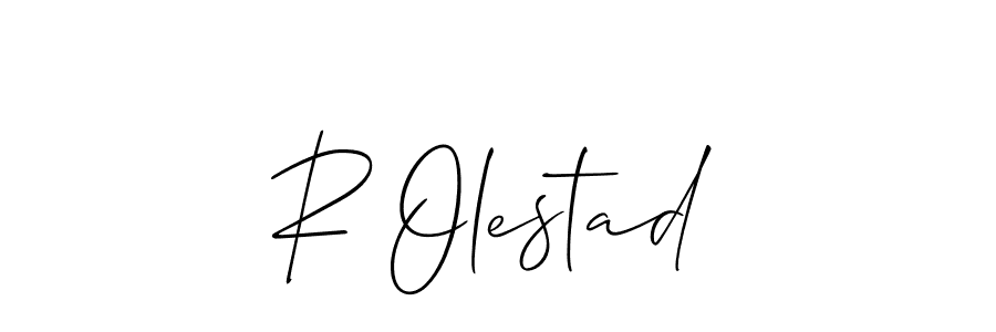 Make a beautiful signature design for name R Olestad. With this signature (Allison_Script) style, you can create a handwritten signature for free. R Olestad signature style 2 images and pictures png