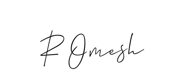 Design your own signature with our free online signature maker. With this signature software, you can create a handwritten (Allison_Script) signature for name R Omesh. R Omesh signature style 2 images and pictures png