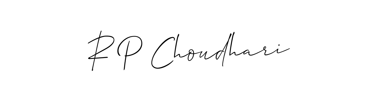 Allison_Script is a professional signature style that is perfect for those who want to add a touch of class to their signature. It is also a great choice for those who want to make their signature more unique. Get R P Choudhari name to fancy signature for free. R P Choudhari signature style 2 images and pictures png