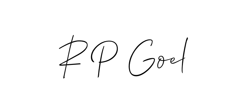 Design your own signature with our free online signature maker. With this signature software, you can create a handwritten (Allison_Script) signature for name R P Goel. R P Goel signature style 2 images and pictures png