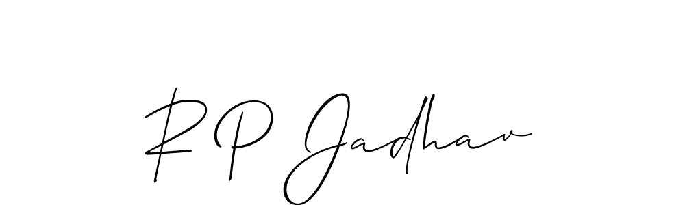 This is the best signature style for the R P Jadhav name. Also you like these signature font (Allison_Script). Mix name signature. R P Jadhav signature style 2 images and pictures png