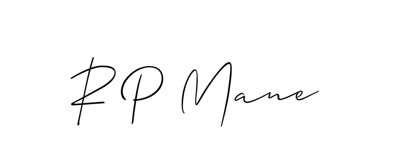 Make a beautiful signature design for name R P Mane. With this signature (Allison_Script) style, you can create a handwritten signature for free. R P Mane signature style 2 images and pictures png