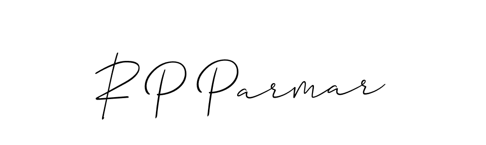 How to make R P Parmar signature? Allison_Script is a professional autograph style. Create handwritten signature for R P Parmar name. R P Parmar signature style 2 images and pictures png