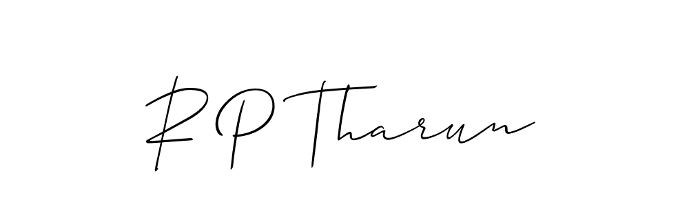 Design your own signature with our free online signature maker. With this signature software, you can create a handwritten (Allison_Script) signature for name R P Tharun. R P Tharun signature style 2 images and pictures png