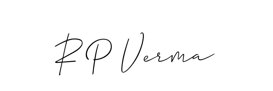 Also we have R P Verma name is the best signature style. Create professional handwritten signature collection using Allison_Script autograph style. R P Verma signature style 2 images and pictures png