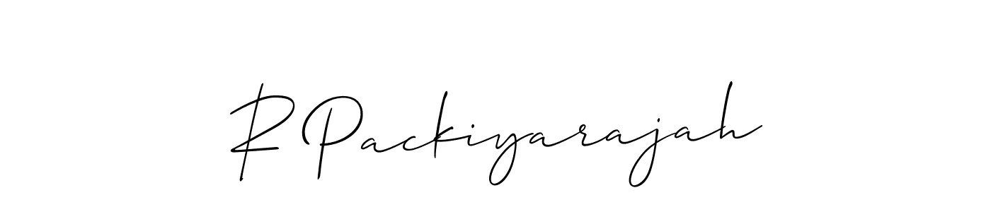 How to make R Packiyarajah signature? Allison_Script is a professional autograph style. Create handwritten signature for R Packiyarajah name. R Packiyarajah signature style 2 images and pictures png