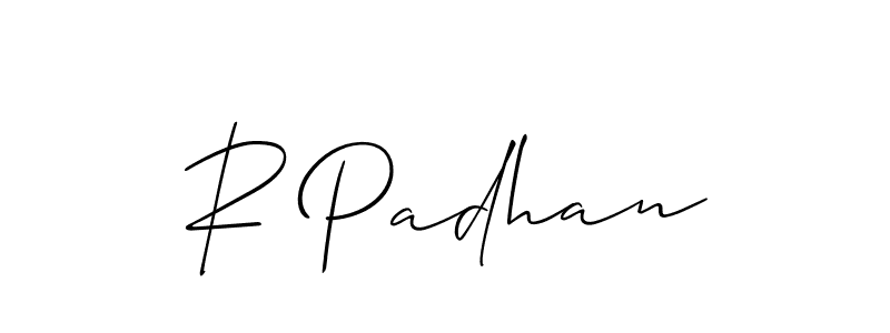 How to make R Padhan signature? Allison_Script is a professional autograph style. Create handwritten signature for R Padhan name. R Padhan signature style 2 images and pictures png
