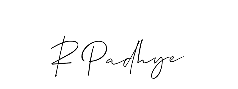 It looks lik you need a new signature style for name R Padhye. Design unique handwritten (Allison_Script) signature with our free signature maker in just a few clicks. R Padhye signature style 2 images and pictures png