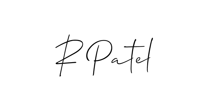 Make a beautiful signature design for name R Patel. With this signature (Allison_Script) style, you can create a handwritten signature for free. R Patel signature style 2 images and pictures png