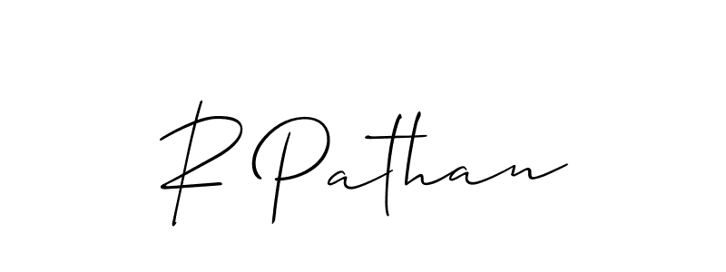 Design your own signature with our free online signature maker. With this signature software, you can create a handwritten (Allison_Script) signature for name R Pathan. R Pathan signature style 2 images and pictures png