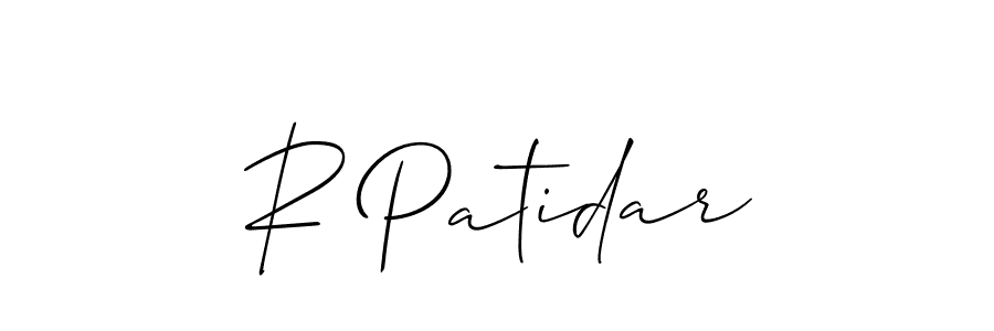 Make a beautiful signature design for name R Patidar. With this signature (Allison_Script) style, you can create a handwritten signature for free. R Patidar signature style 2 images and pictures png
