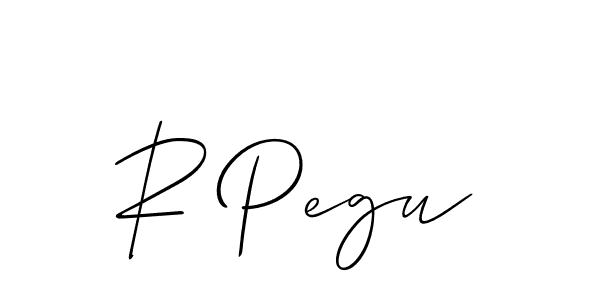 How to make R Pegu signature? Allison_Script is a professional autograph style. Create handwritten signature for R Pegu name. R Pegu signature style 2 images and pictures png