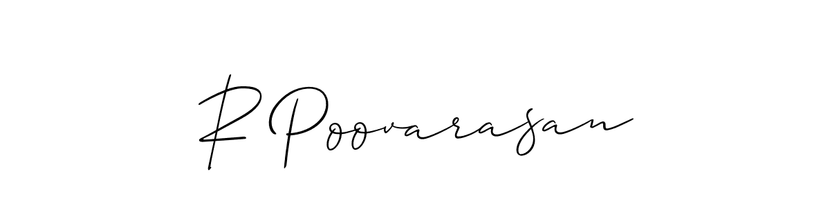 How to make R Poovarasan signature? Allison_Script is a professional autograph style. Create handwritten signature for R Poovarasan name. R Poovarasan signature style 2 images and pictures png