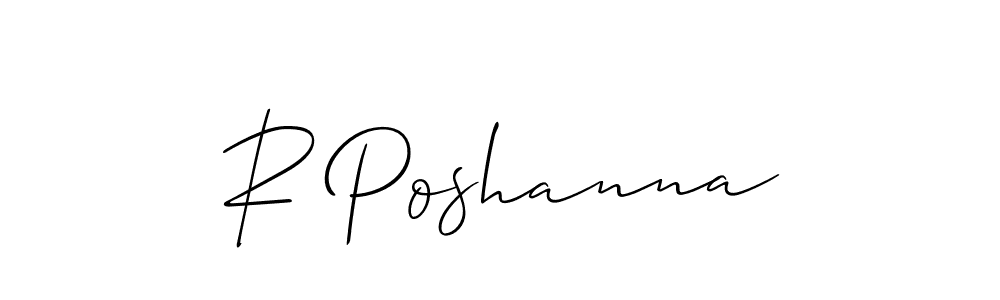 if you are searching for the best signature style for your name R Poshanna. so please give up your signature search. here we have designed multiple signature styles  using Allison_Script. R Poshanna signature style 2 images and pictures png