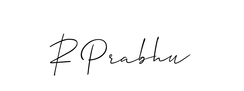 Make a beautiful signature design for name R Prabhu. With this signature (Allison_Script) style, you can create a handwritten signature for free. R Prabhu signature style 2 images and pictures png