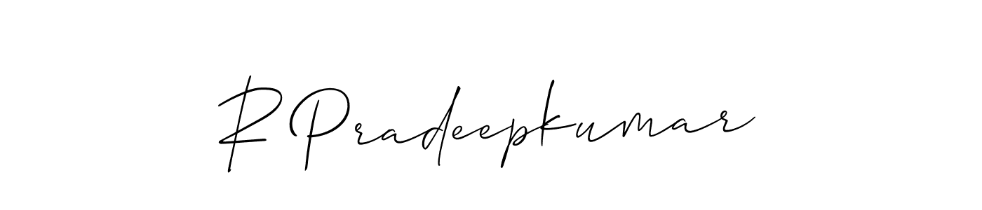 You should practise on your own different ways (Allison_Script) to write your name (R Pradeepkumar) in signature. don't let someone else do it for you. R Pradeepkumar signature style 2 images and pictures png
