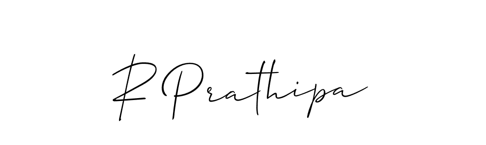 How to make R Prathipa signature? Allison_Script is a professional autograph style. Create handwritten signature for R Prathipa name. R Prathipa signature style 2 images and pictures png