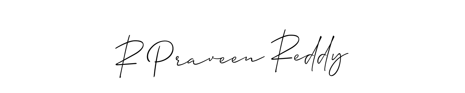 You should practise on your own different ways (Allison_Script) to write your name (R Praveen Reddy) in signature. don't let someone else do it for you. R Praveen Reddy signature style 2 images and pictures png
