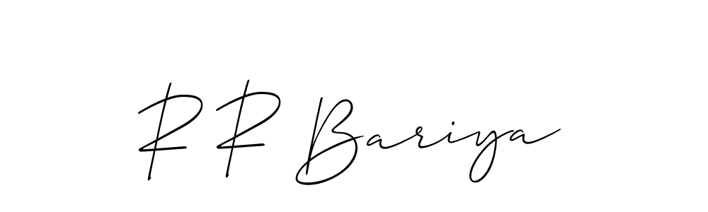 You should practise on your own different ways (Allison_Script) to write your name (R R Bariya) in signature. don't let someone else do it for you. R R Bariya signature style 2 images and pictures png