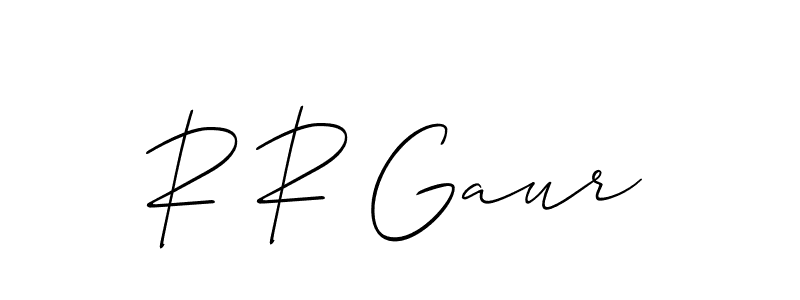Create a beautiful signature design for name R R Gaur. With this signature (Allison_Script) fonts, you can make a handwritten signature for free. R R Gaur signature style 2 images and pictures png