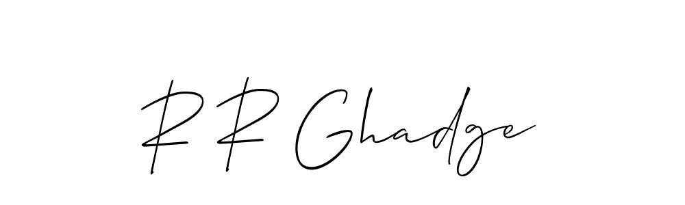 Make a beautiful signature design for name R R Ghadge. With this signature (Allison_Script) style, you can create a handwritten signature for free. R R Ghadge signature style 2 images and pictures png