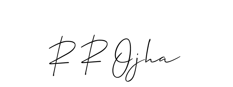 Use a signature maker to create a handwritten signature online. With this signature software, you can design (Allison_Script) your own signature for name R R Ojha. R R Ojha signature style 2 images and pictures png