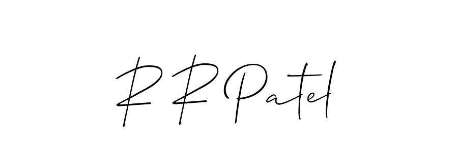 Design your own signature with our free online signature maker. With this signature software, you can create a handwritten (Allison_Script) signature for name R R Patel. R R Patel signature style 2 images and pictures png