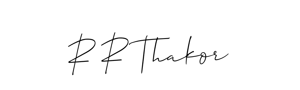 It looks lik you need a new signature style for name R R Thakor. Design unique handwritten (Allison_Script) signature with our free signature maker in just a few clicks. R R Thakor signature style 2 images and pictures png