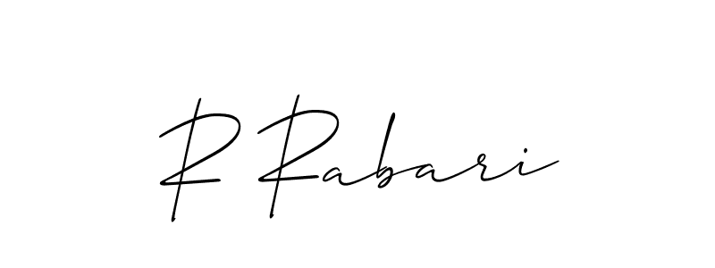 Create a beautiful signature design for name R Rabari. With this signature (Allison_Script) fonts, you can make a handwritten signature for free. R Rabari signature style 2 images and pictures png