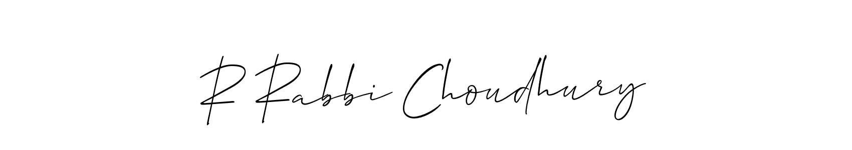 You can use this online signature creator to create a handwritten signature for the name R Rabbi Choudhury. This is the best online autograph maker. R Rabbi Choudhury signature style 2 images and pictures png