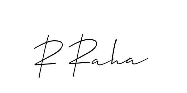 How to make R Raha signature? Allison_Script is a professional autograph style. Create handwritten signature for R Raha name. R Raha signature style 2 images and pictures png