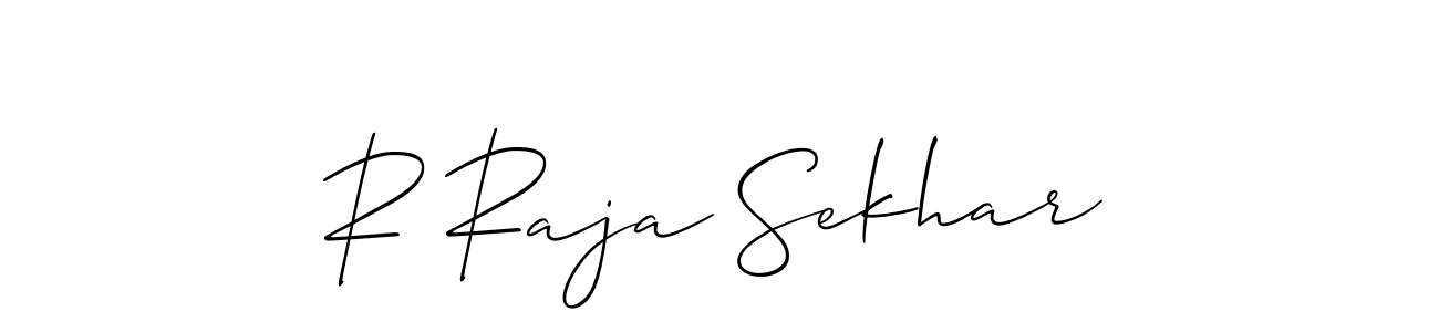 The best way (Allison_Script) to make a short signature is to pick only two or three words in your name. The name R Raja Sekhar include a total of six letters. For converting this name. R Raja Sekhar signature style 2 images and pictures png