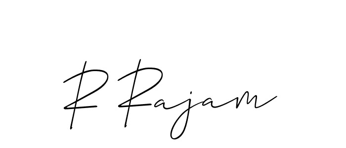 Also we have R Rajam name is the best signature style. Create professional handwritten signature collection using Allison_Script autograph style. R Rajam signature style 2 images and pictures png