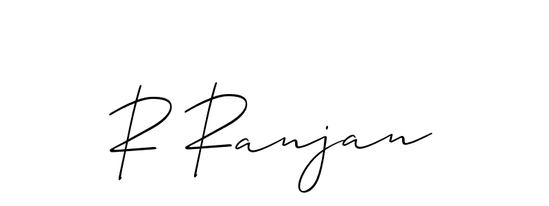 Use a signature maker to create a handwritten signature online. With this signature software, you can design (Allison_Script) your own signature for name R Ranjan. R Ranjan signature style 2 images and pictures png