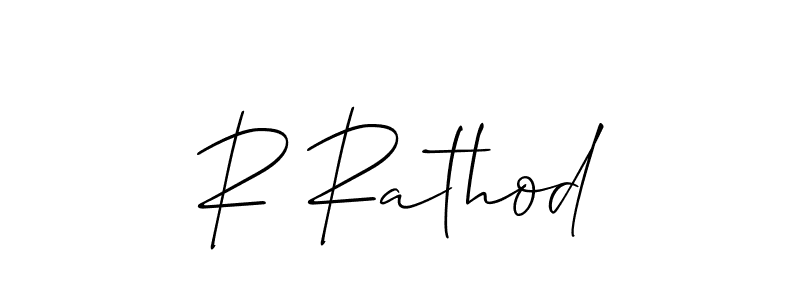 How to make R Rathod signature? Allison_Script is a professional autograph style. Create handwritten signature for R Rathod name. R Rathod signature style 2 images and pictures png