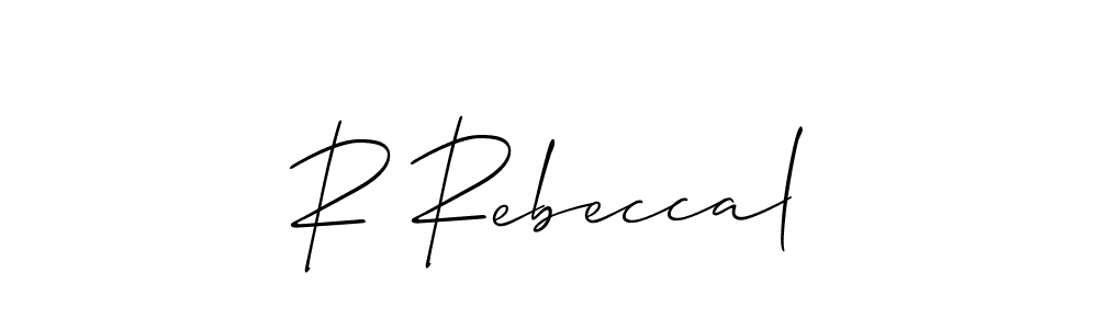 Check out images of Autograph of R Rebeccal name. Actor R Rebeccal Signature Style. Allison_Script is a professional sign style online. R Rebeccal signature style 2 images and pictures png