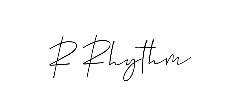 Design your own signature with our free online signature maker. With this signature software, you can create a handwritten (Allison_Script) signature for name R Rhythm. R Rhythm signature style 2 images and pictures png