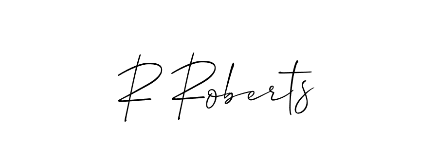 Use a signature maker to create a handwritten signature online. With this signature software, you can design (Allison_Script) your own signature for name R Roberts. R Roberts signature style 2 images and pictures png