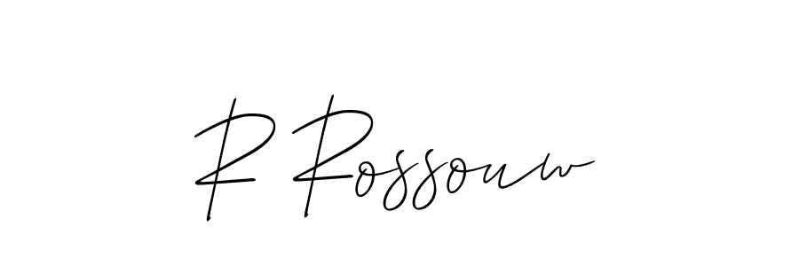 Use a signature maker to create a handwritten signature online. With this signature software, you can design (Allison_Script) your own signature for name R Rossouw. R Rossouw signature style 2 images and pictures png