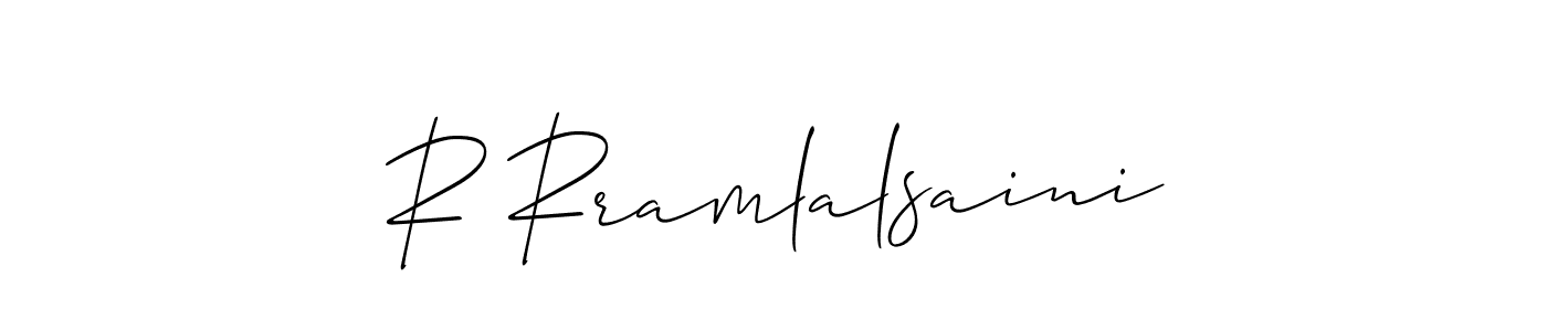 The best way (Allison_Script) to make a short signature is to pick only two or three words in your name. The name R Rramlalsaini include a total of six letters. For converting this name. R Rramlalsaini signature style 2 images and pictures png