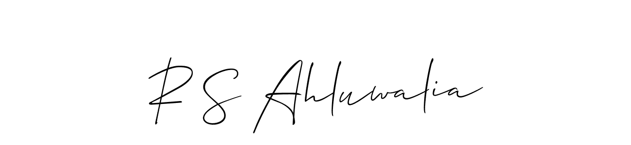 Make a short R S Ahluwalia signature style. Manage your documents anywhere anytime using Allison_Script. Create and add eSignatures, submit forms, share and send files easily. R S Ahluwalia signature style 2 images and pictures png