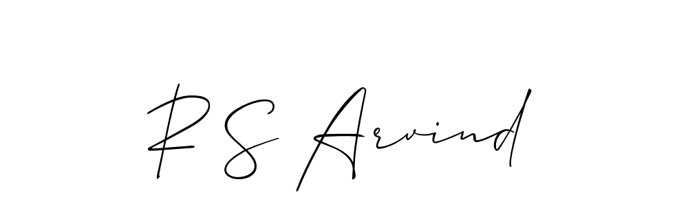 The best way (Allison_Script) to make a short signature is to pick only two or three words in your name. The name R S Arvind include a total of six letters. For converting this name. R S Arvind signature style 2 images and pictures png