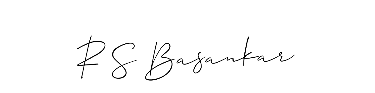 You should practise on your own different ways (Allison_Script) to write your name (R S Basankar) in signature. don't let someone else do it for you. R S Basankar signature style 2 images and pictures png