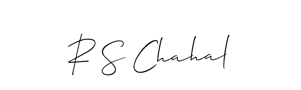 Use a signature maker to create a handwritten signature online. With this signature software, you can design (Allison_Script) your own signature for name R S Chahal. R S Chahal signature style 2 images and pictures png