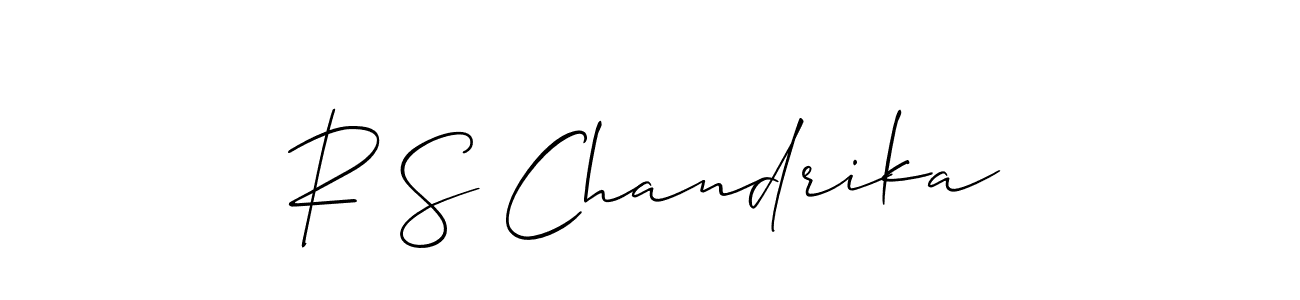 Use a signature maker to create a handwritten signature online. With this signature software, you can design (Allison_Script) your own signature for name R S Chandrika. R S Chandrika signature style 2 images and pictures png